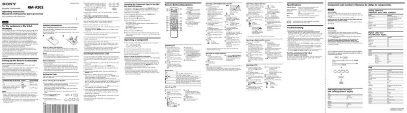 Sony RM-V202 operating instructions