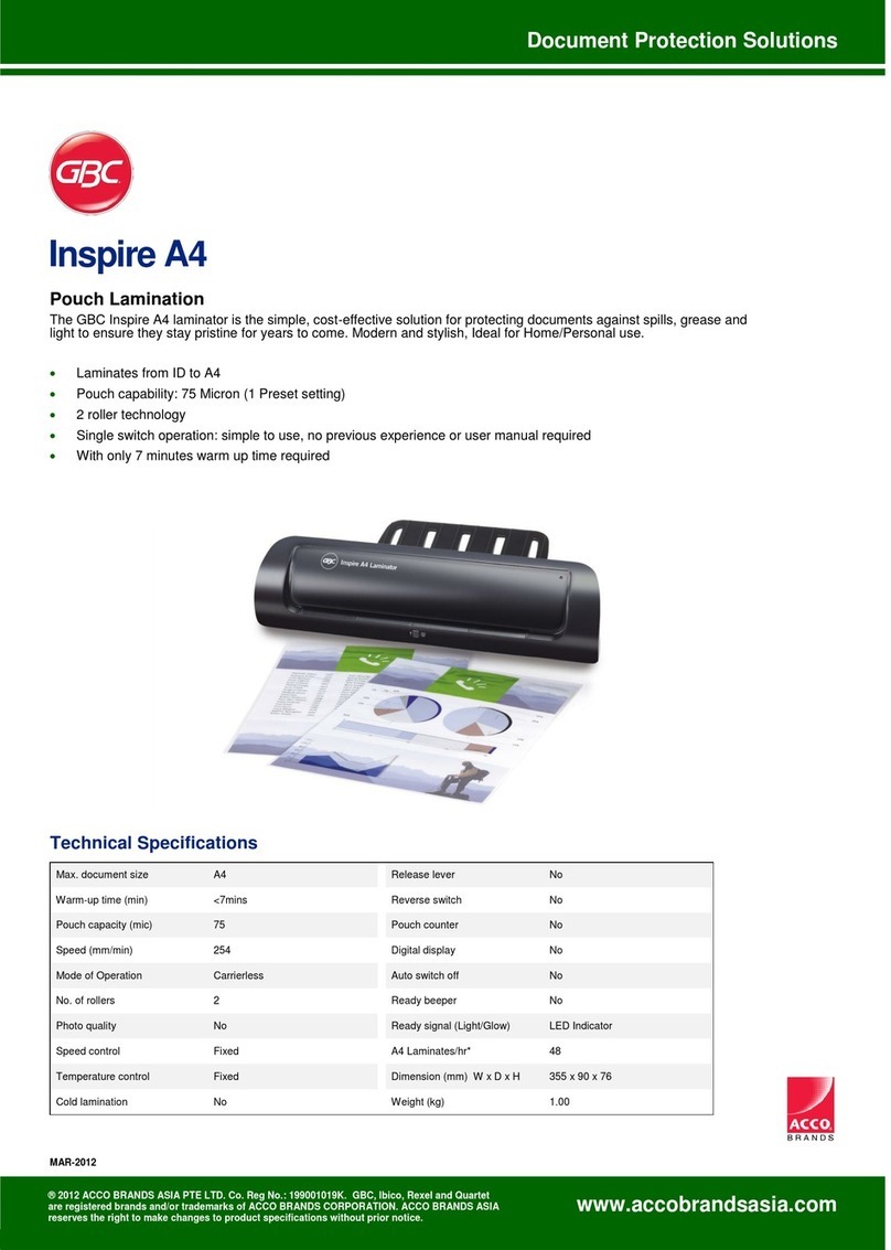 GBC Inspire A4 User manual