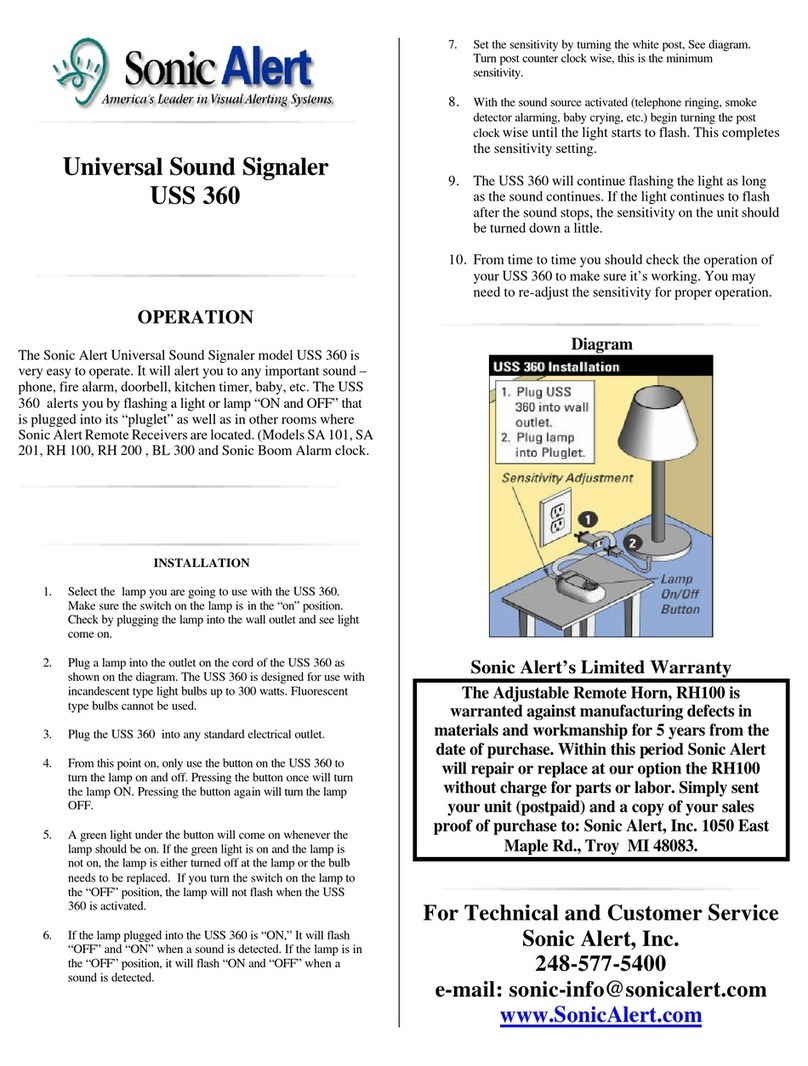 Sonic Alert USS 360 instruction manual