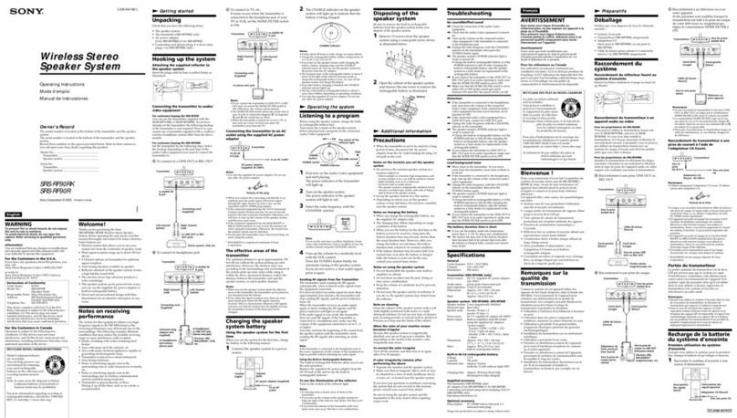 Sony SRS-RF90R User manual Sony SRS-RF90R User manual