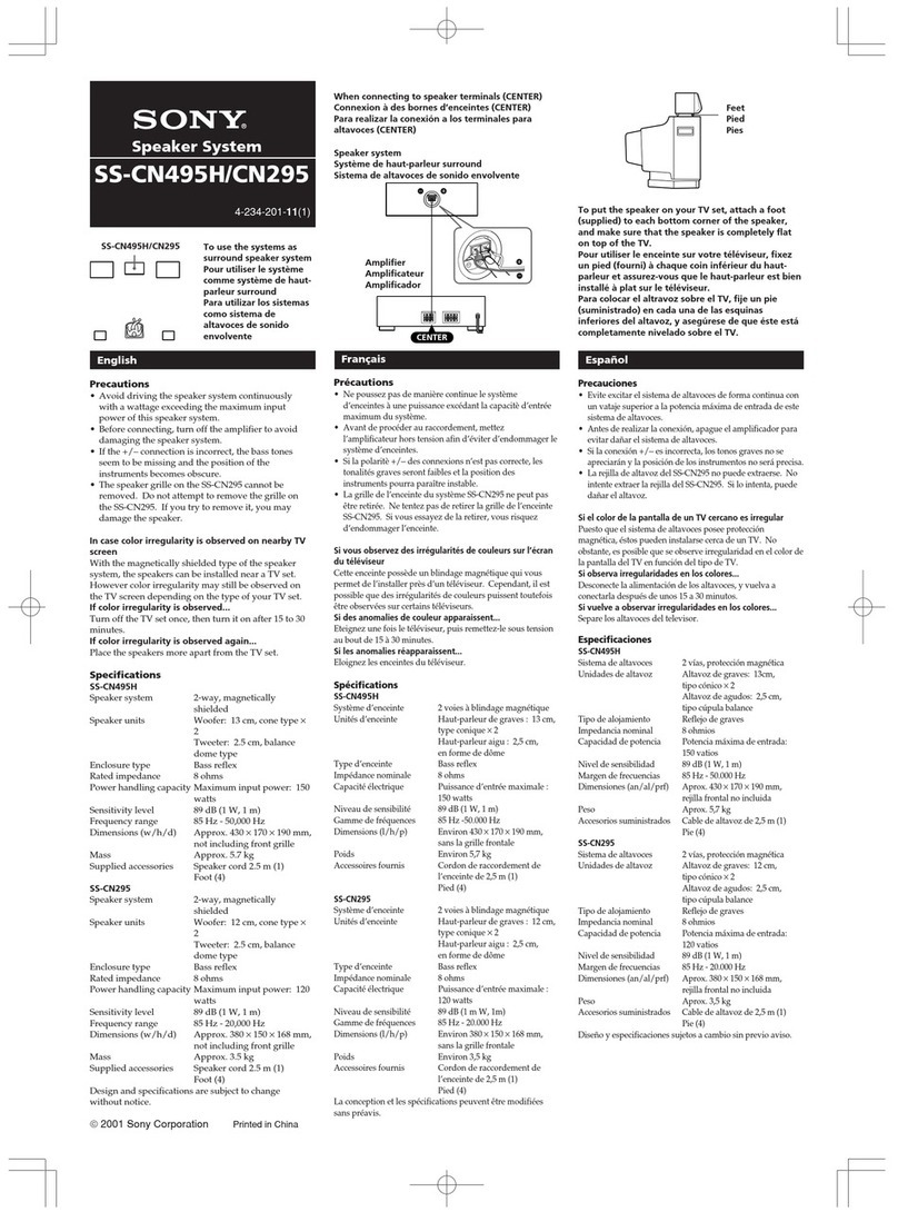 Sony SS-CN295 User manual