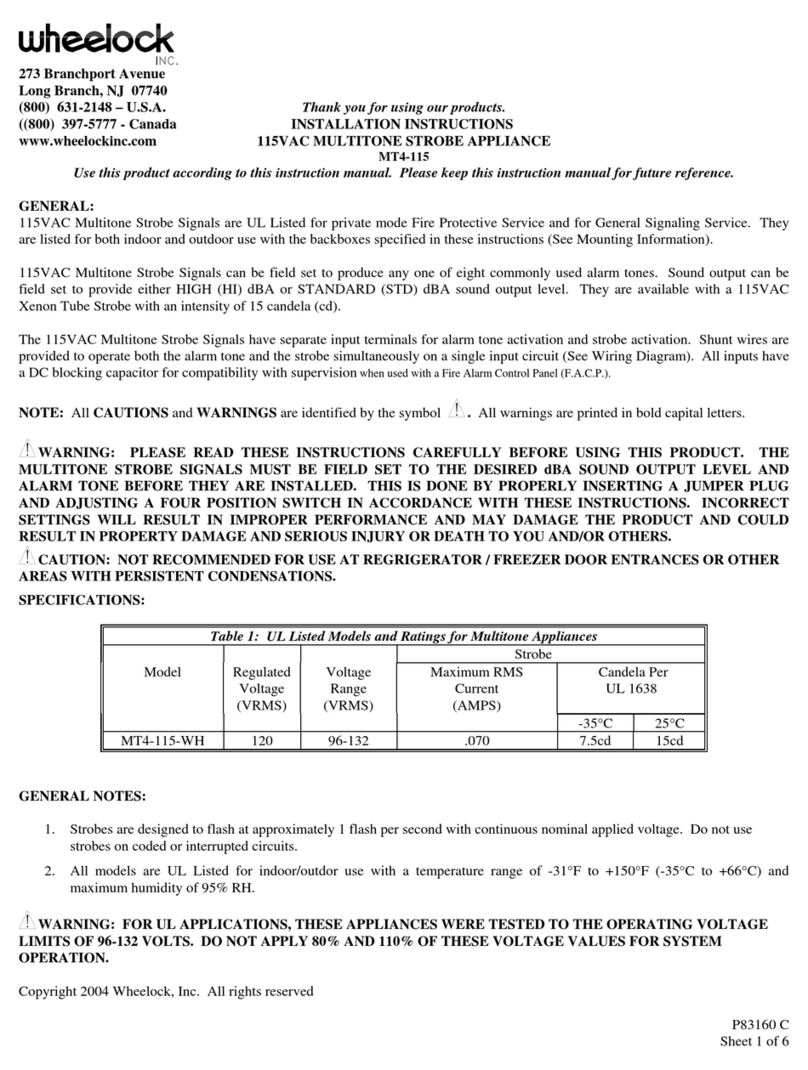 Wheelock MT4-115-WH User manual