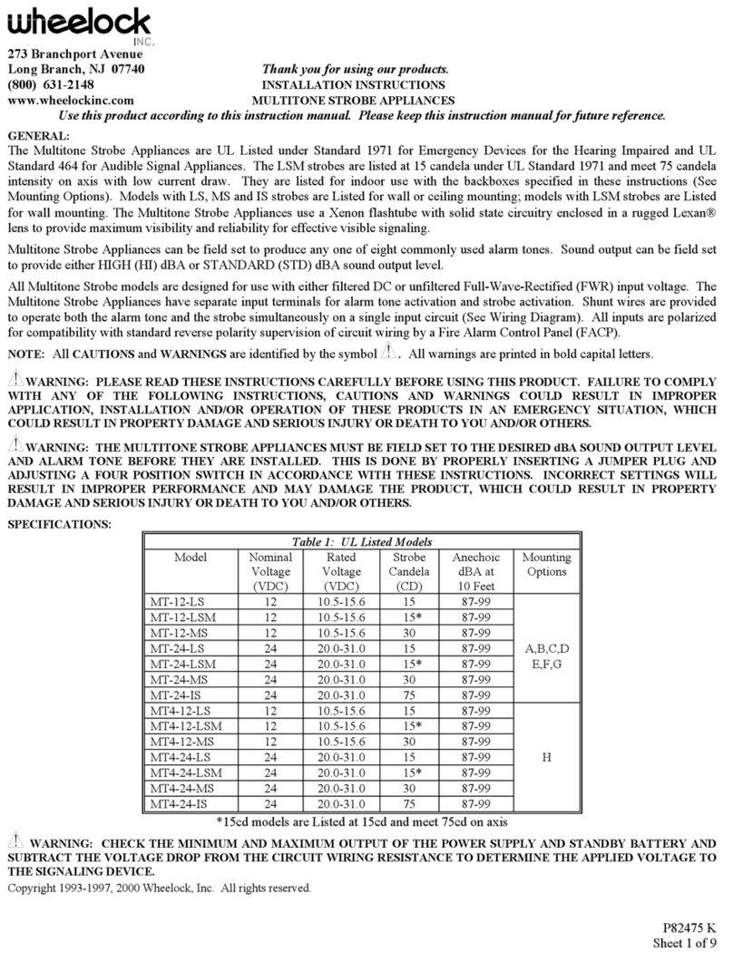 Wheelock MT-12-LS User manual