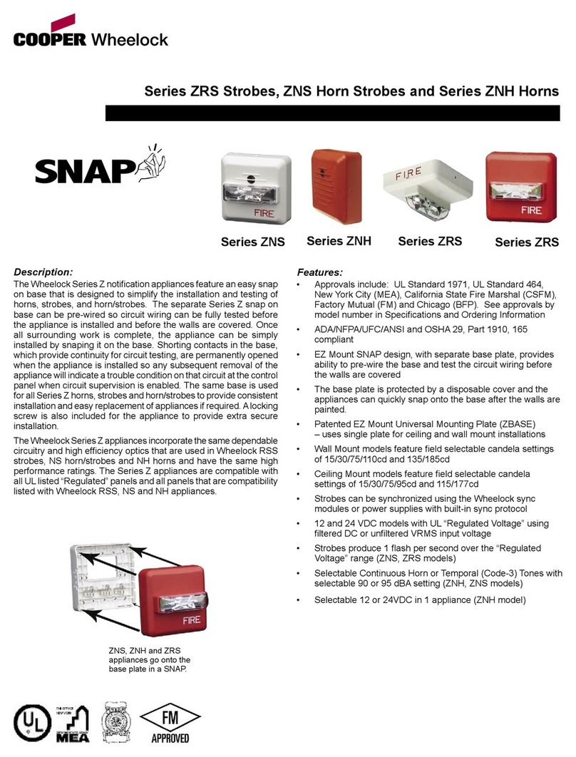 Cooper Wheelock Series ZNS User manual