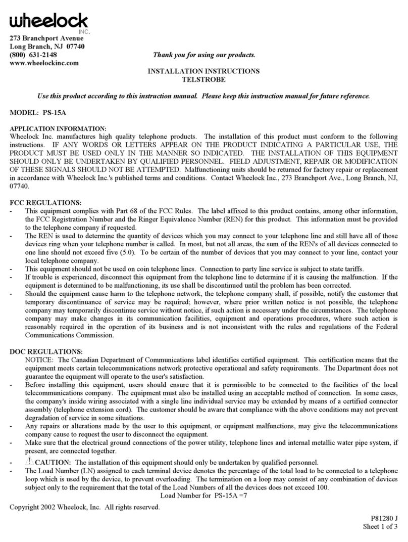 Wheelock PS-15A User manual