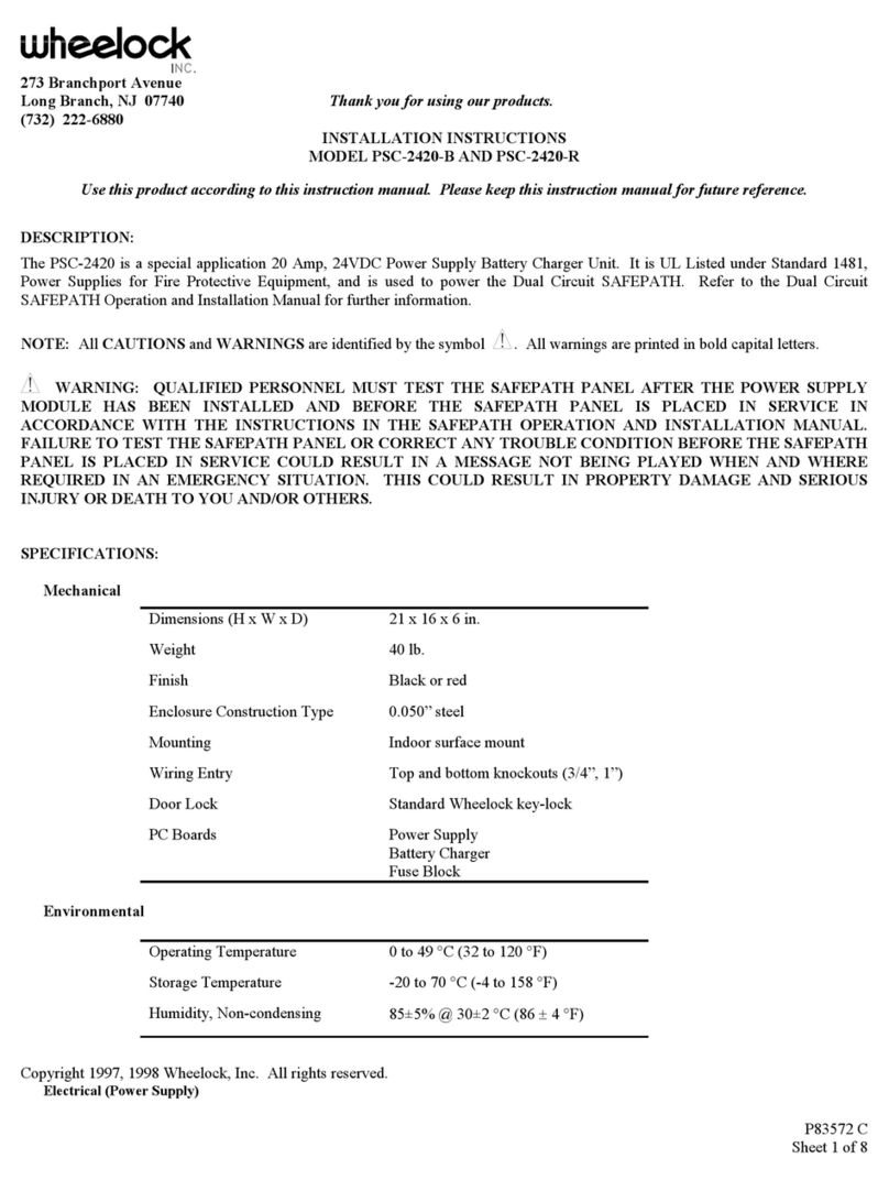 Wheelock PSC-2420-B installation instructions