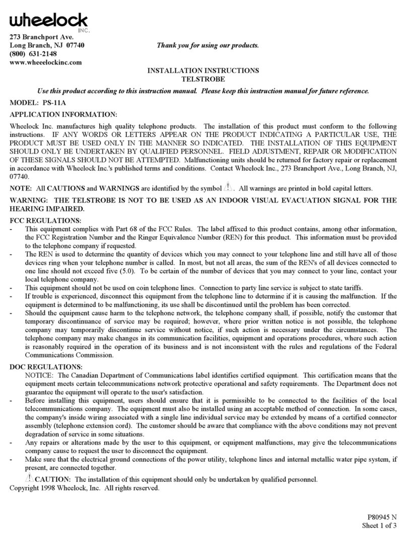 Wheelock PS-11A installation instructions