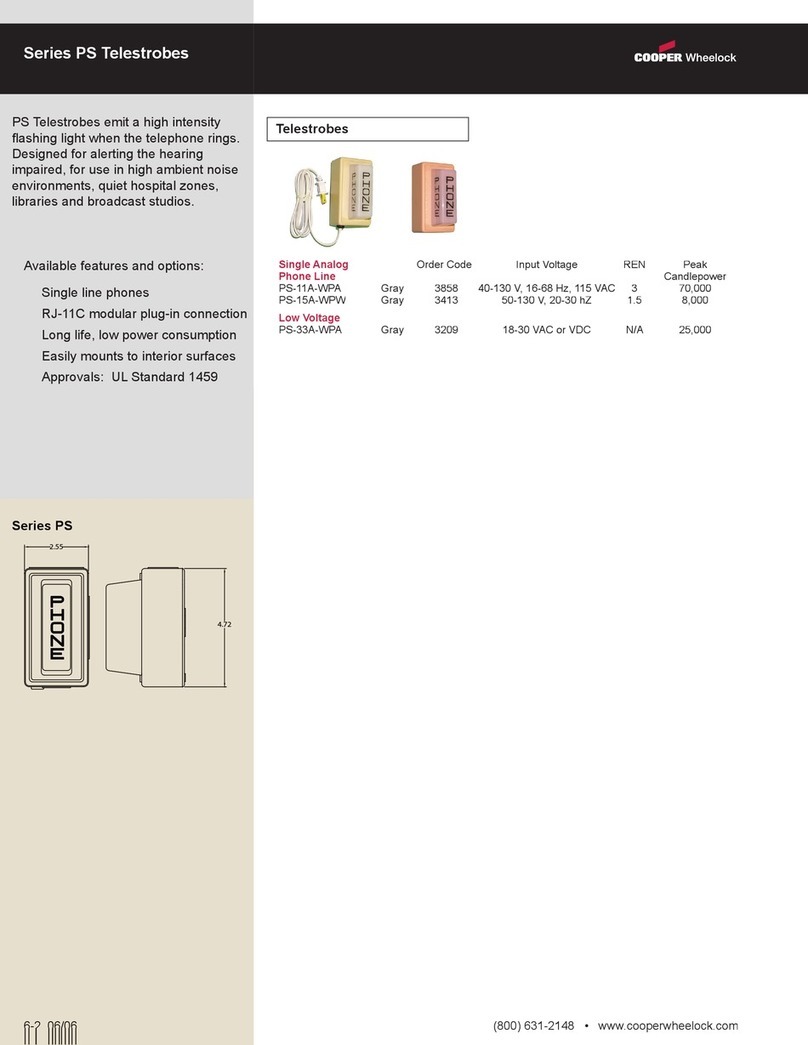 Cooper Wheelock PS-11A-WPA specification