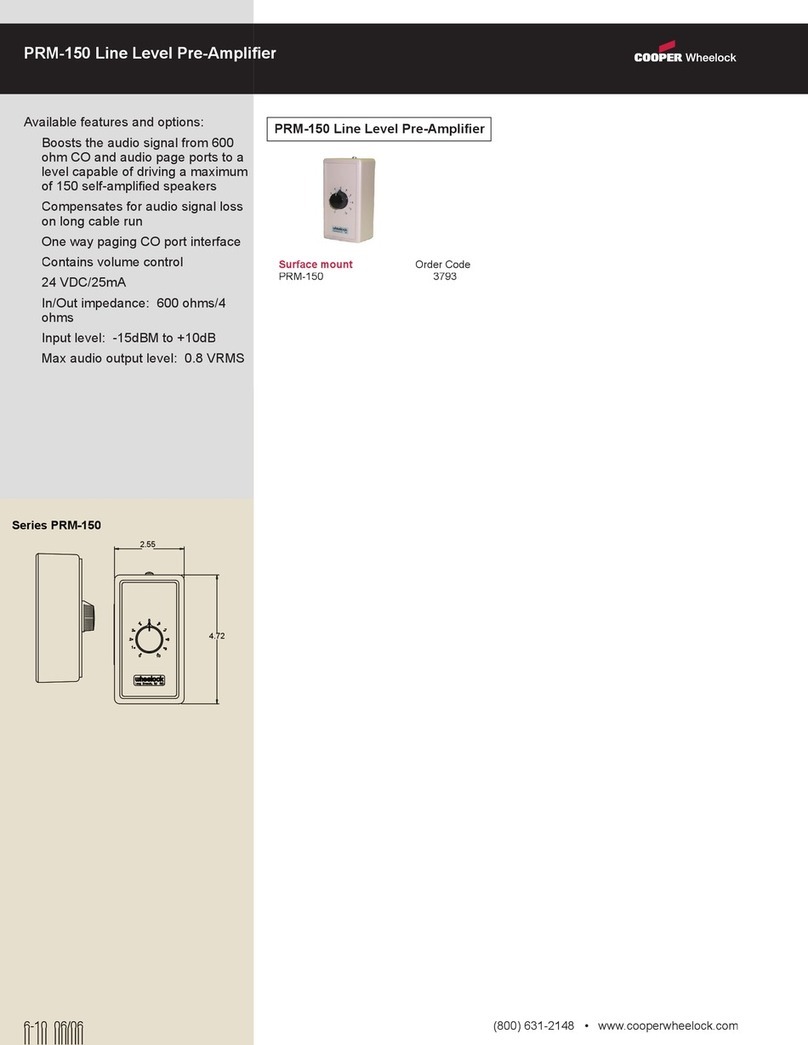 Cooper Wheelock PRM-150 specification