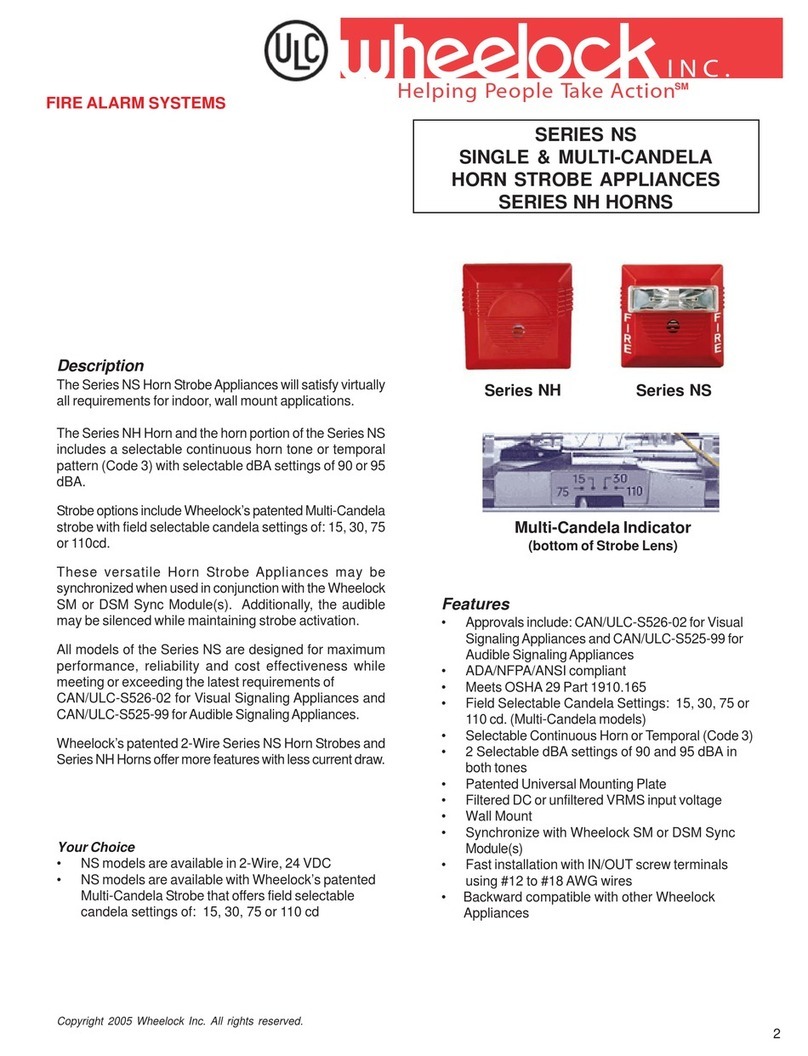 Wheelock Series NH Dimensional drawing Wheelock Series NH Dimensional drawing