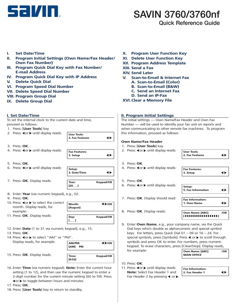 Savin 3760nf User manual
