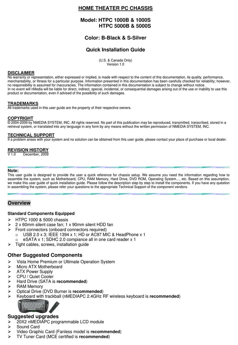 nMedia HTPC 1000B Quick installation guide