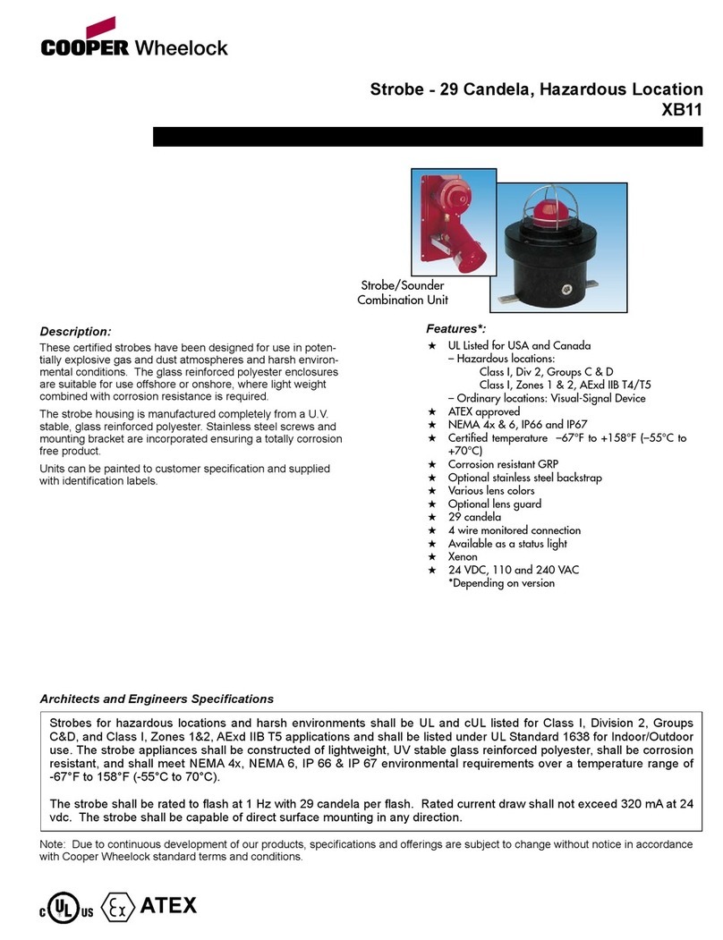 Cooper Wheelock XB11 User manual