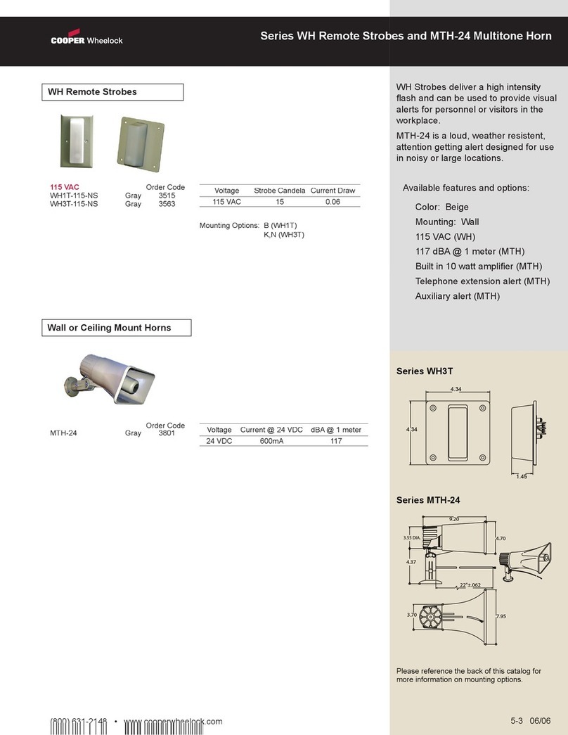 Cooper Wheelock WH1T-115-NS User manual