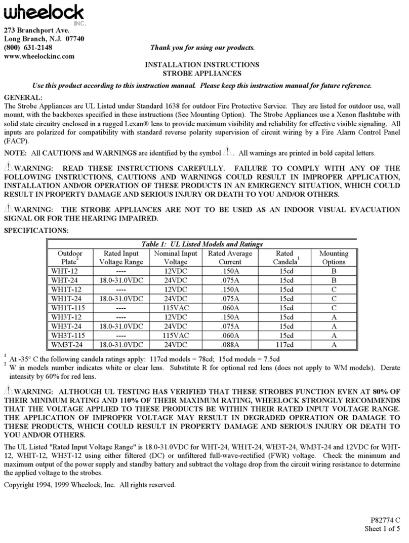 Wheelock WHT-12 installation instructions