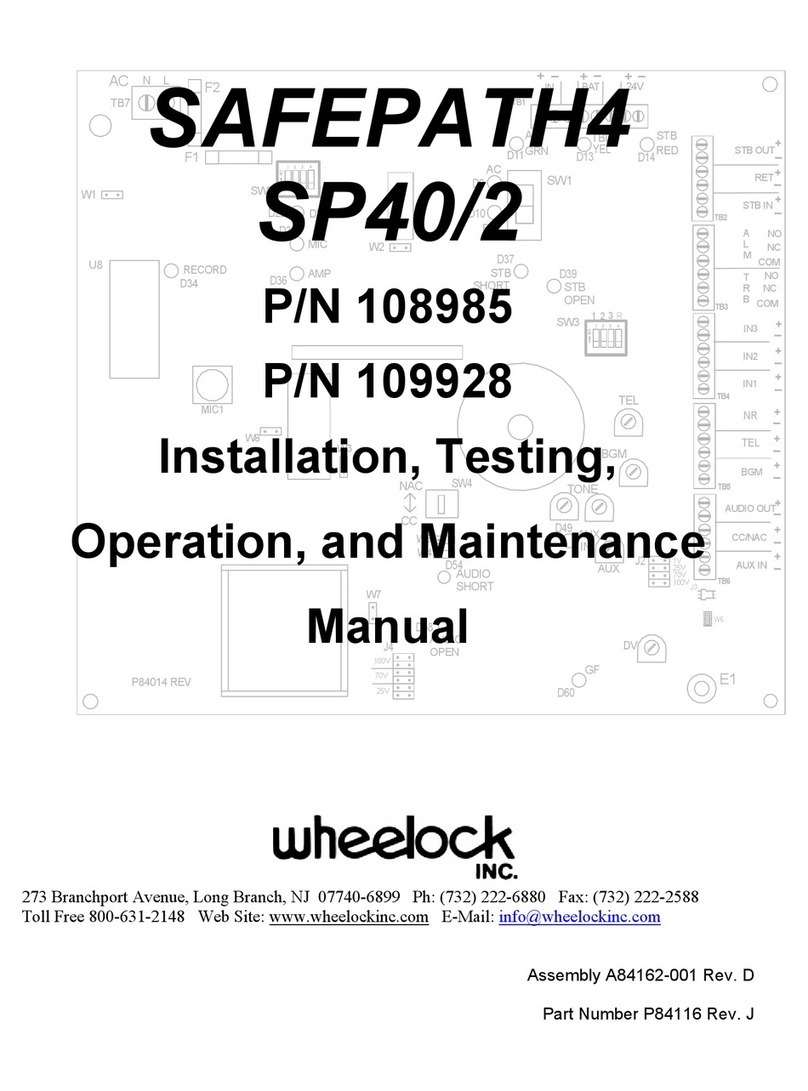 Wheelock SAFEPATH4 SP40/2 Installation, testing, operation and maintenance manual