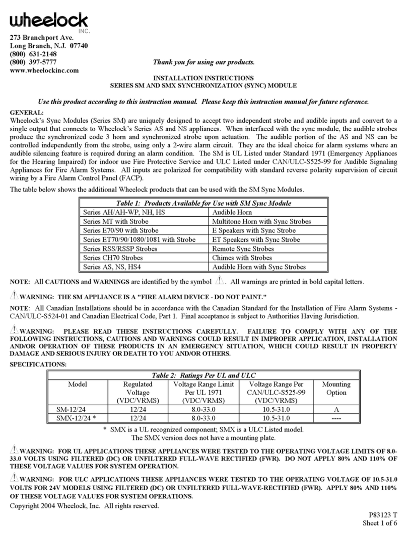 Wheelock SERIES SM installation instructions