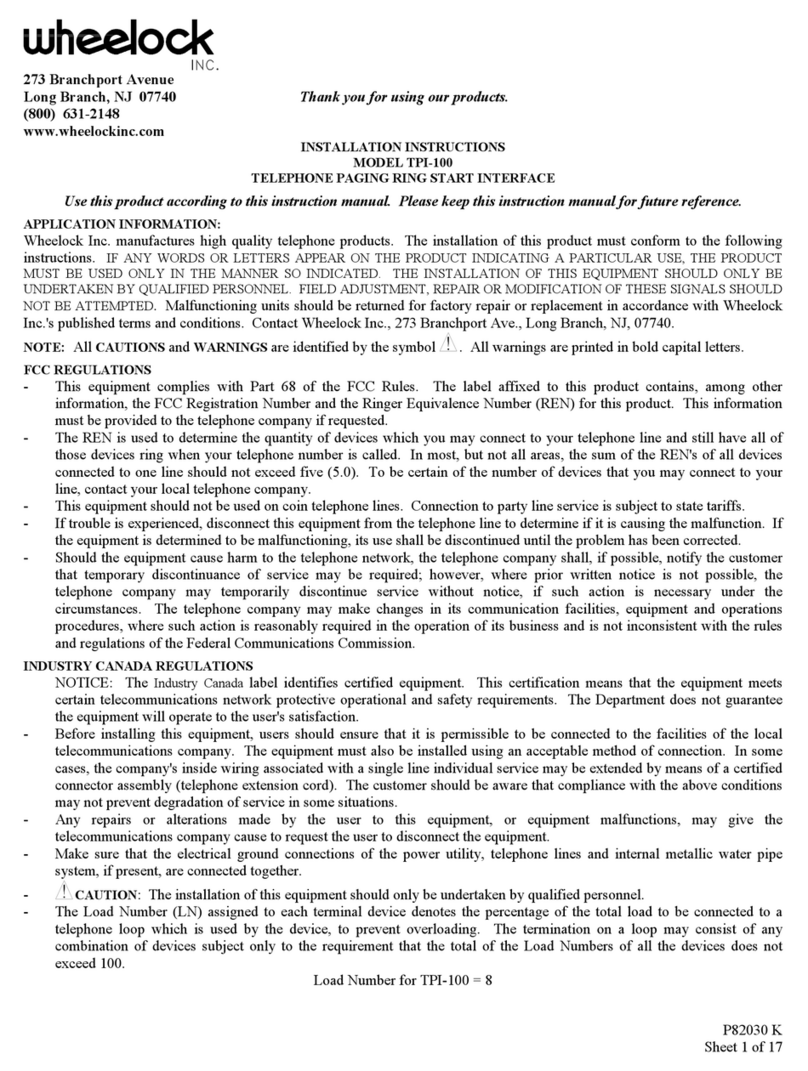 Wheelock TPI-100 User manual