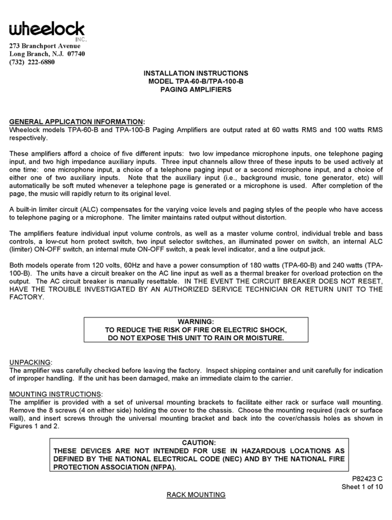 Wheelock TPA-60-B installation instructions