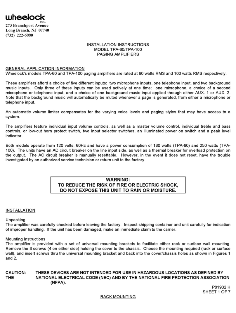 Wheelock TPA-100 installation instructions