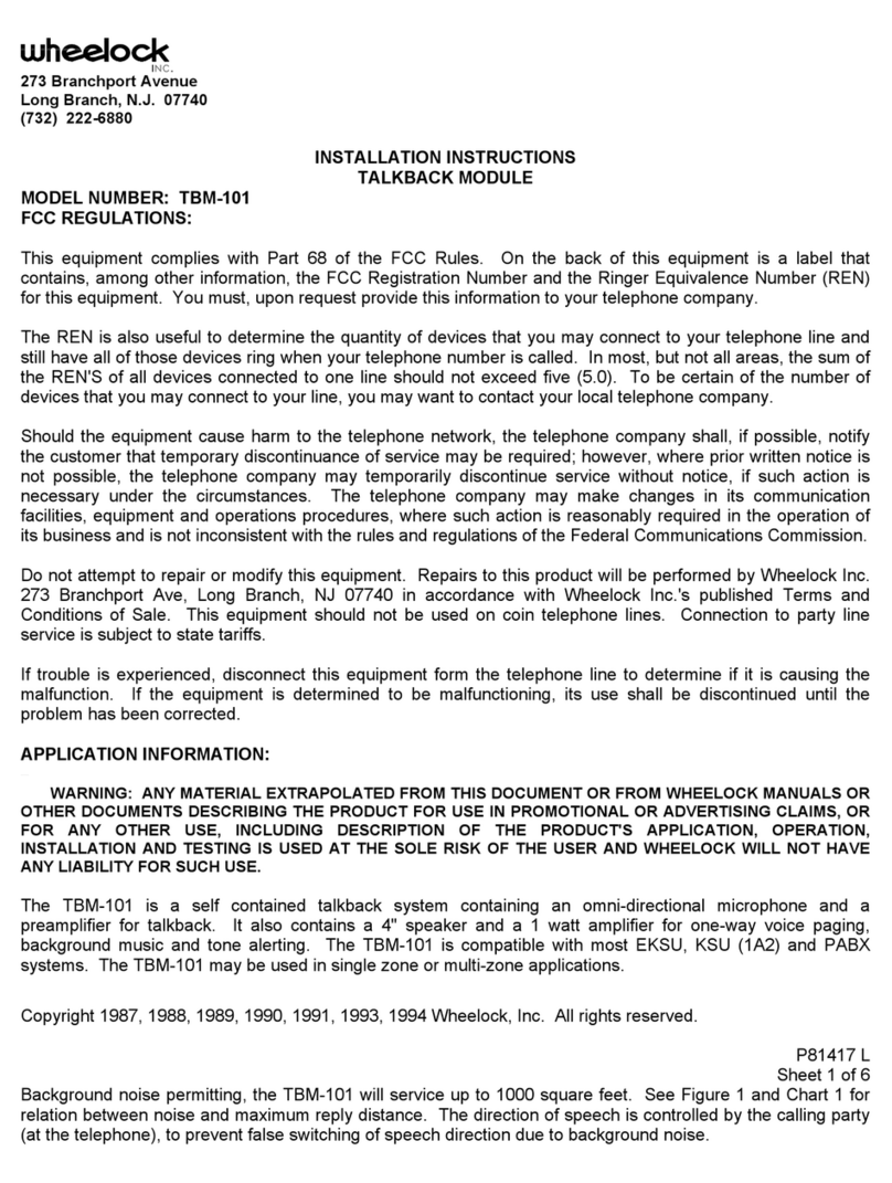 Wheelock TBM-101 installation instructions