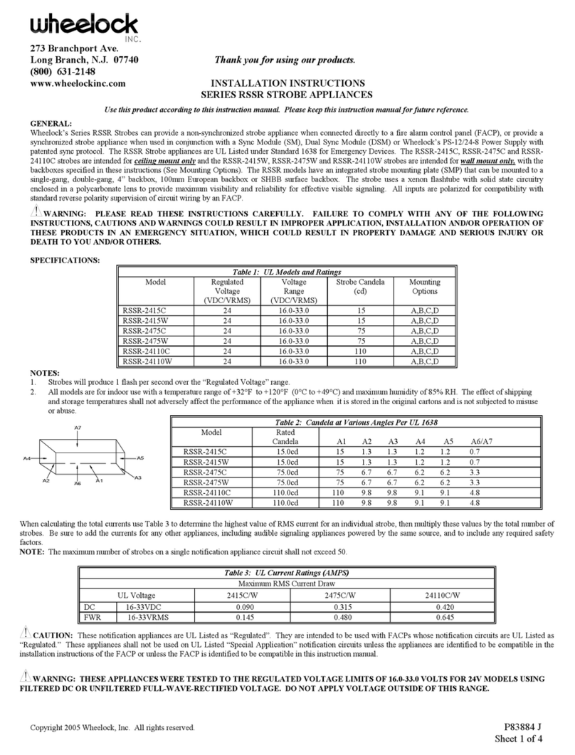 Wheelock RSSR-2415C installation instructions