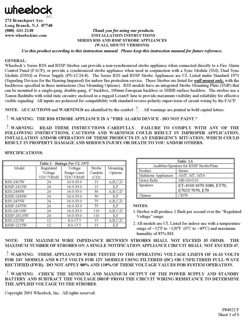 Wheelock RSS-1215W User manual