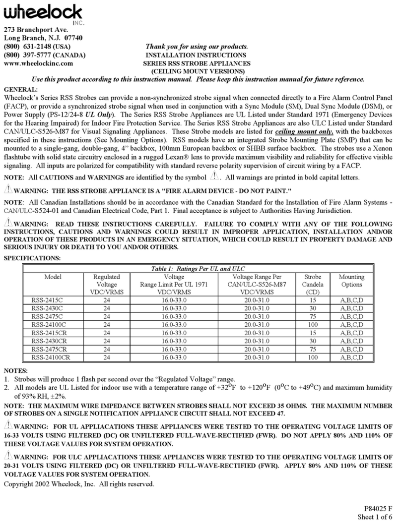 Wheelock RSS-2415C User manual