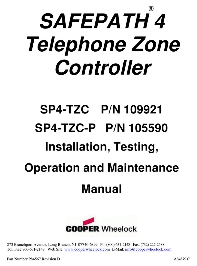 Cooper Wheelock SAFEPATH SP4-TZC Installation, testing, operation and maintenance manual