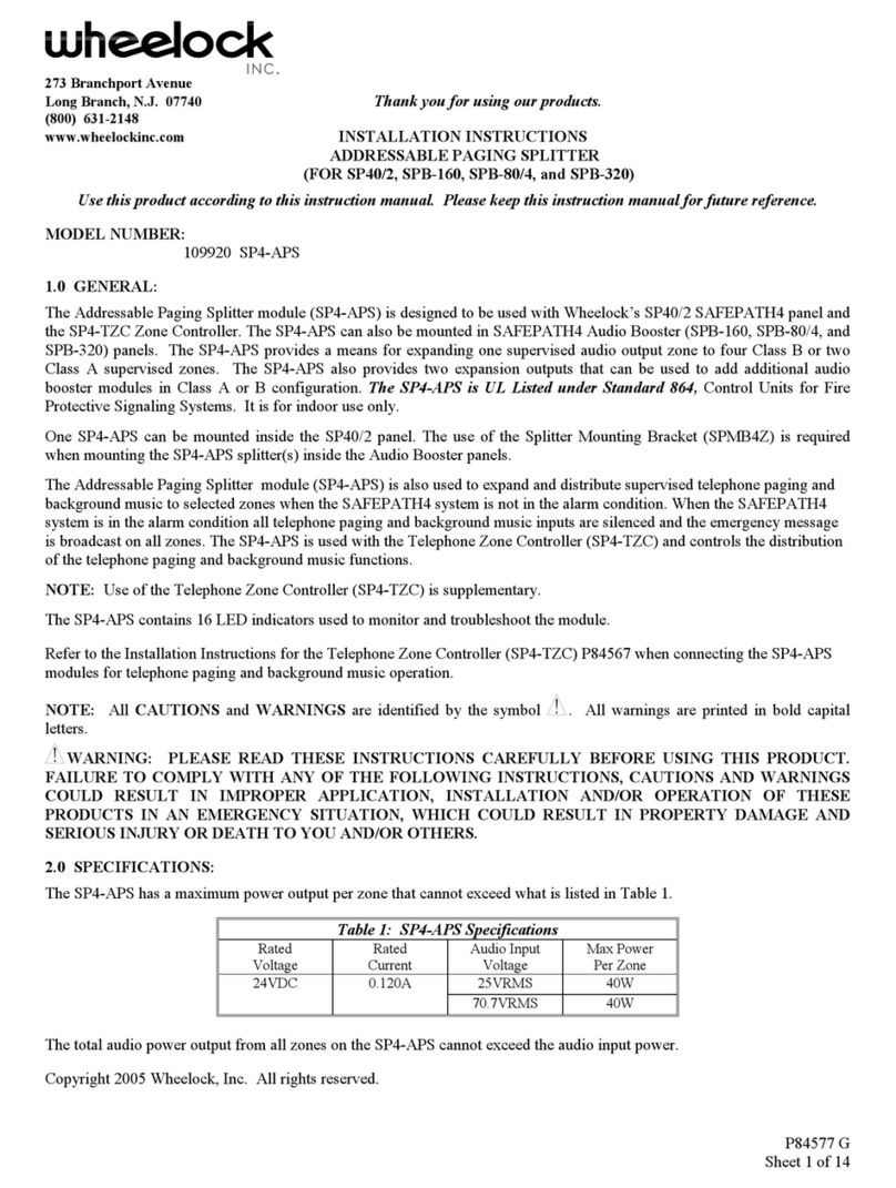 Wheelock SP4-APS User manual