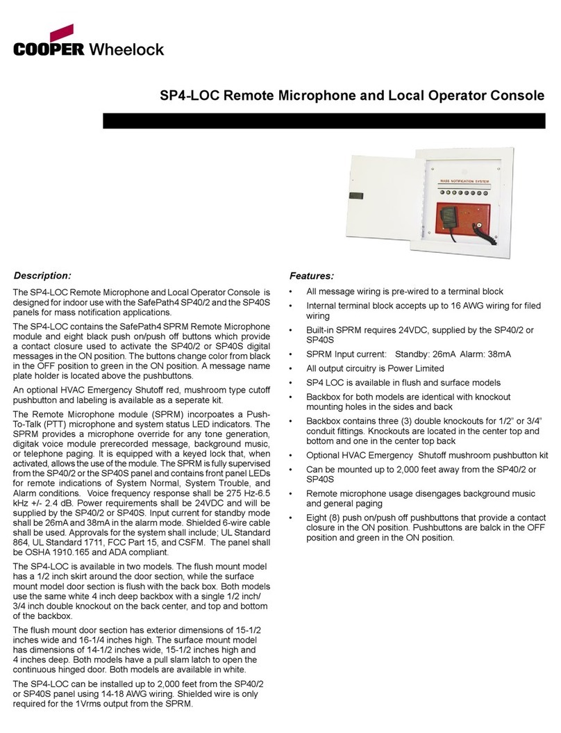 Cooper Wheelock SP-LOC specification