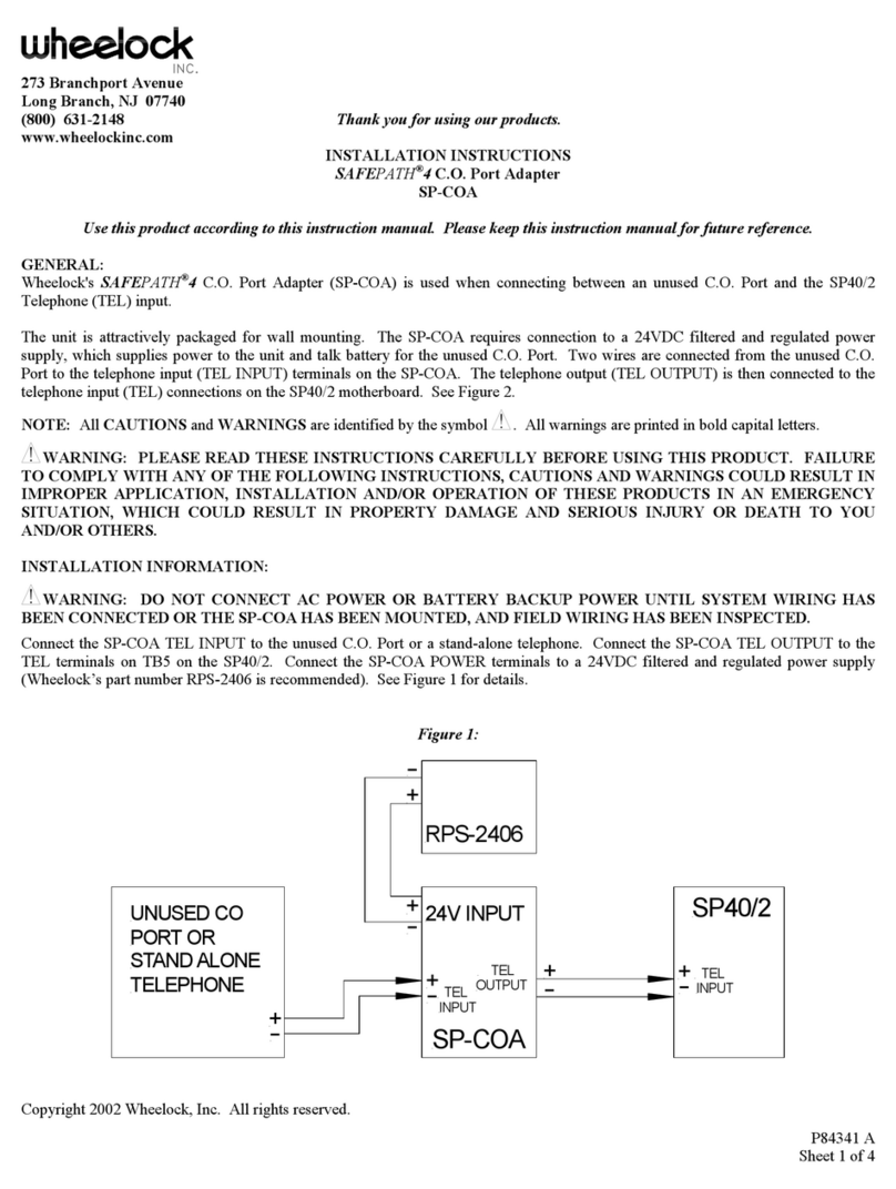 Wheelock SAFEPATH SP-COA installation instructions