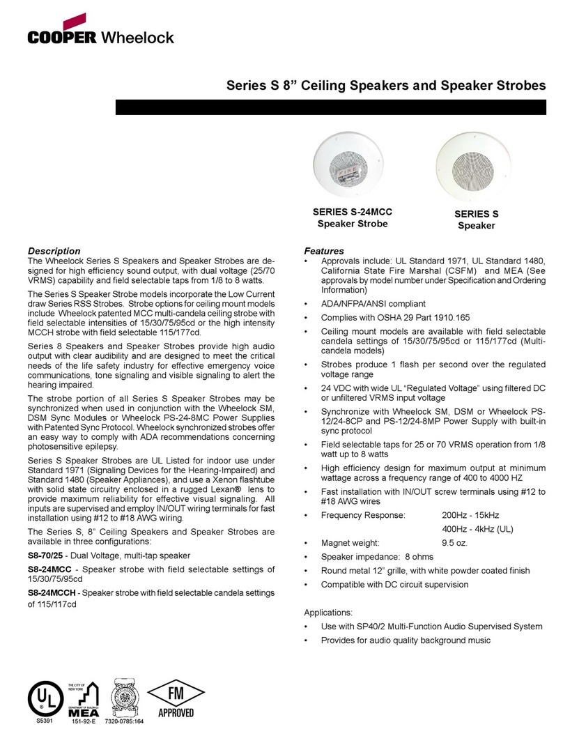 Cooper Wheelock SERIES S-24MCC specification