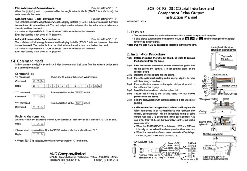 A&D SCE-03 instruction manual