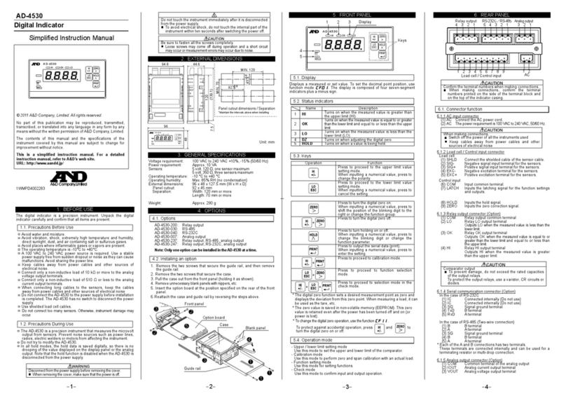 A&D AD-4530 User manual