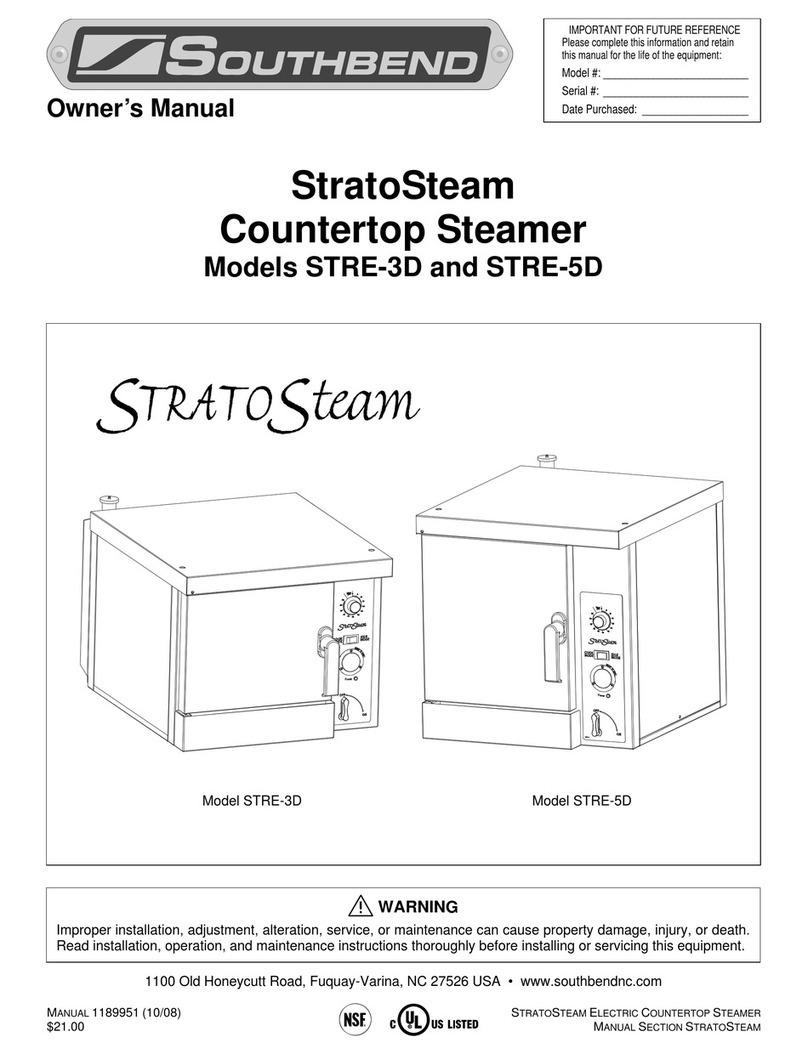 Southbend StratoSteam STRE-3D User manual Southbend StratoSteam STRE-3D User manual