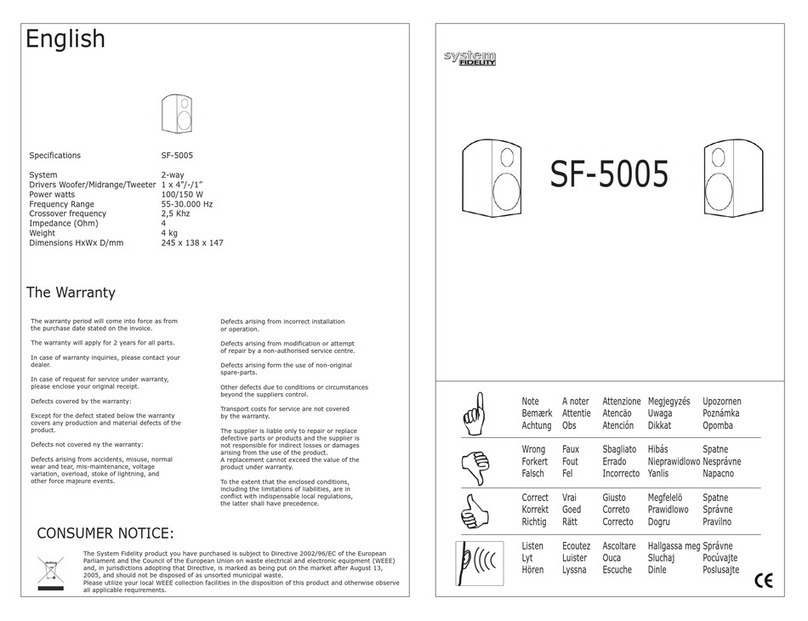 System Fidelity SF-5005 Product guide