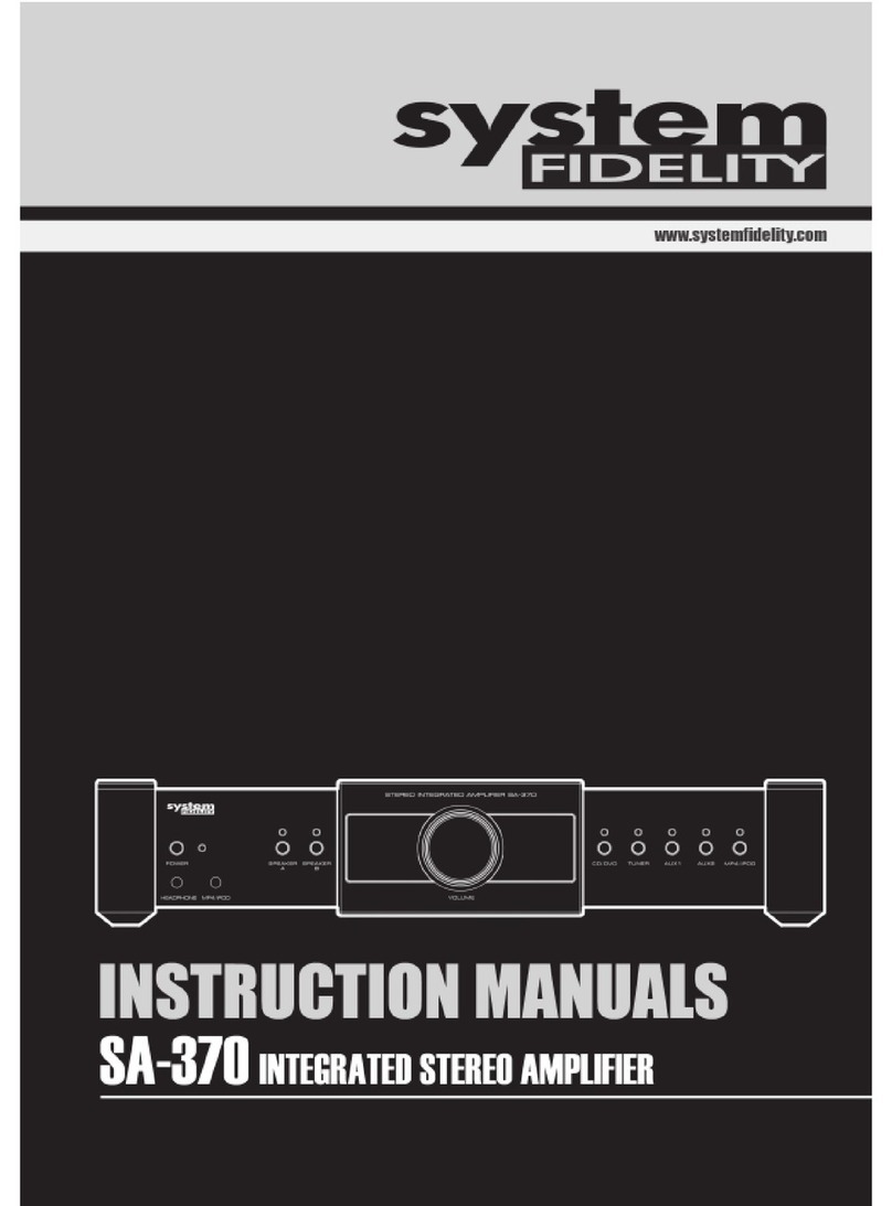 System Fidelity SA-370 Instruction manuals System Fidelity SA-370 Instruction manuals