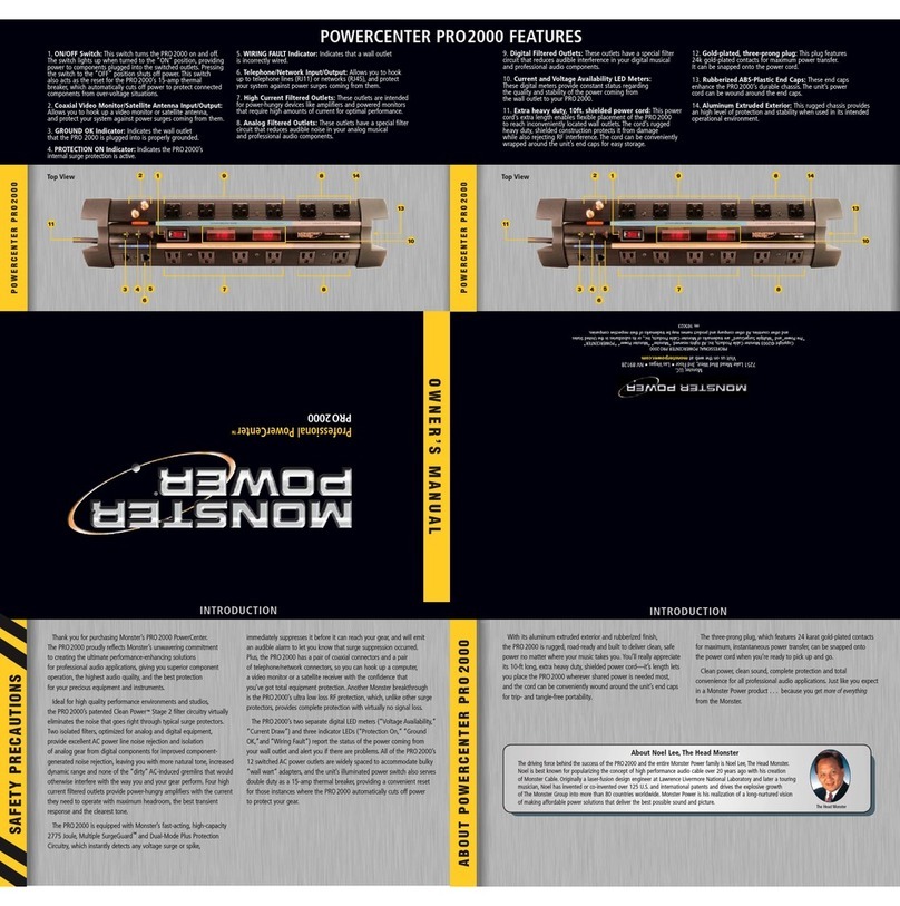 Monster POWERCENTER PRO2000 owner's manual