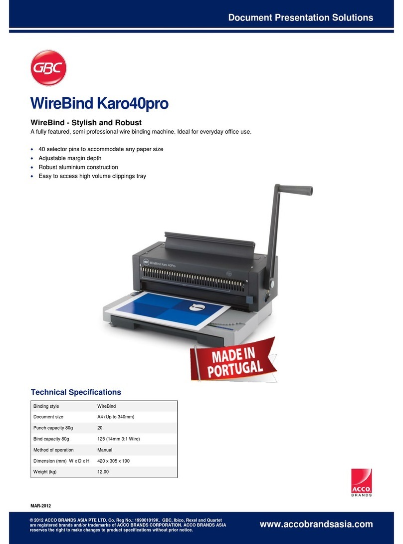 GBC WireBind Karo40pro specification