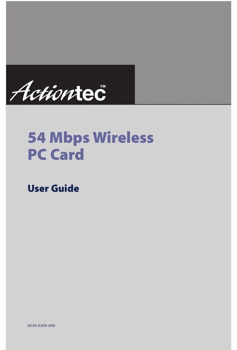 ActionTec 54 Mbps Wireless PC Card user guide