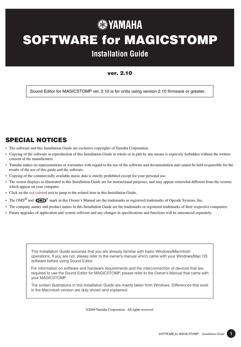 Yamaha Sound Editor ver. 2.10 User manual