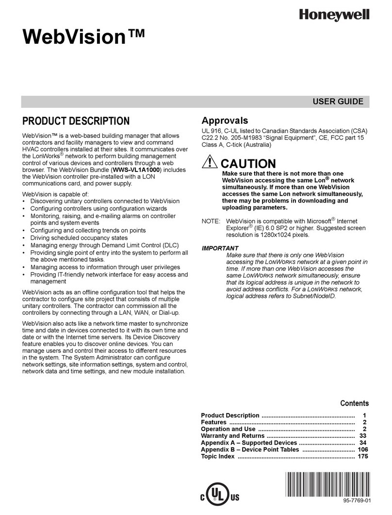 Honeywell WebVision User manual Honeywell WebVision User manual