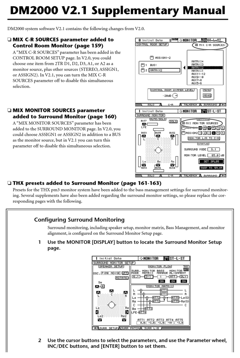Yamaha DM2000 V2.1 Supplementary manual