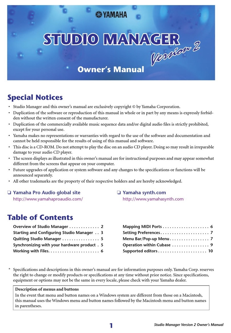 Yamaha Studio Manager v.2 owner's manual