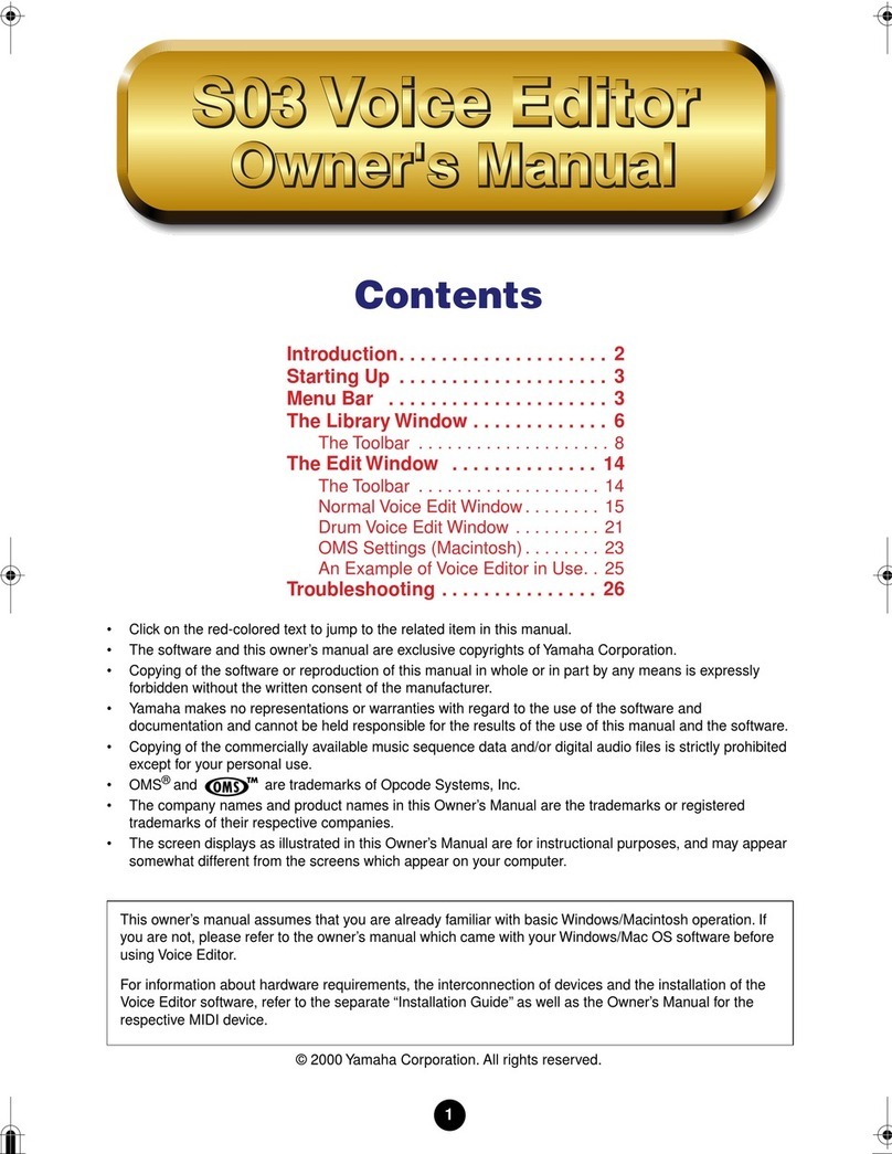 Yamaha S03 voice editor owner's manual