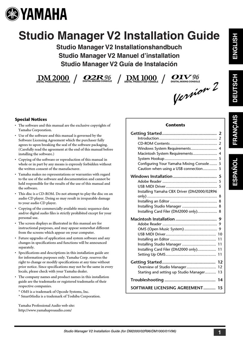 Yamaha Studio Manager v.2 User manual