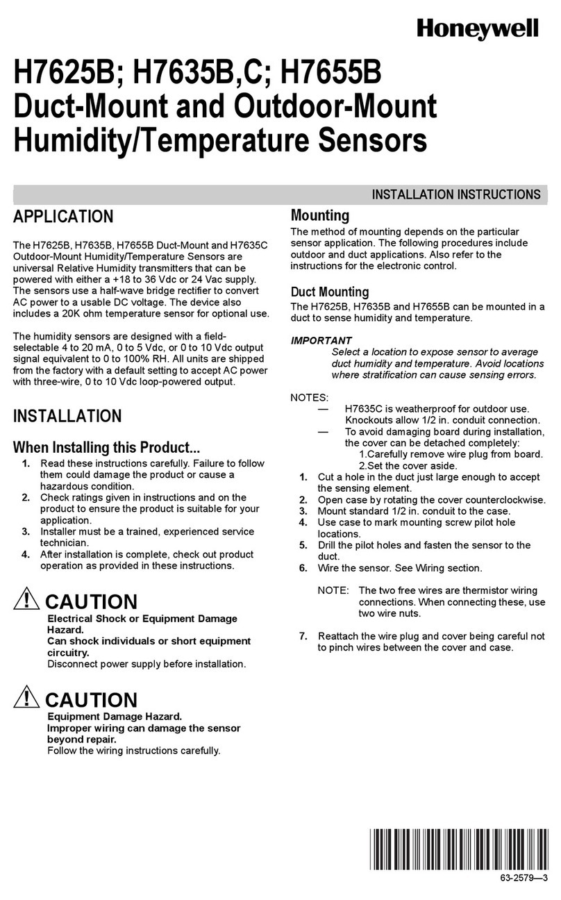 Honeywell H7625B User manual Honeywell H7625B User manual
