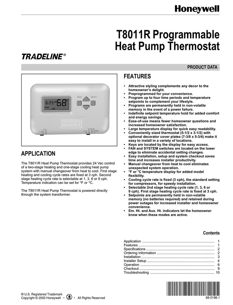 Honeywell TRADELINE T8011R Operation manual