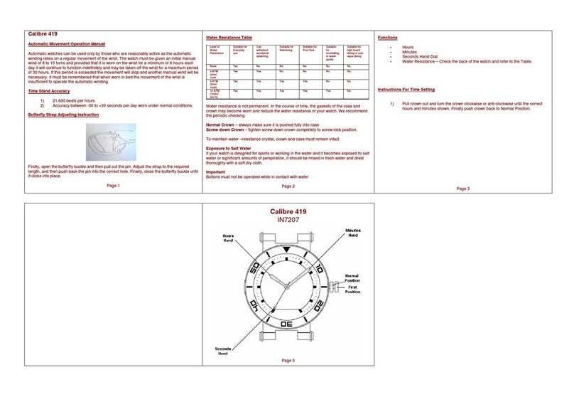 Zeon IN7207 CALIBRE 419 Operation manual